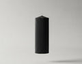 Black Fluted Pillar Candle