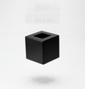 Black Minimalist Cube Vase