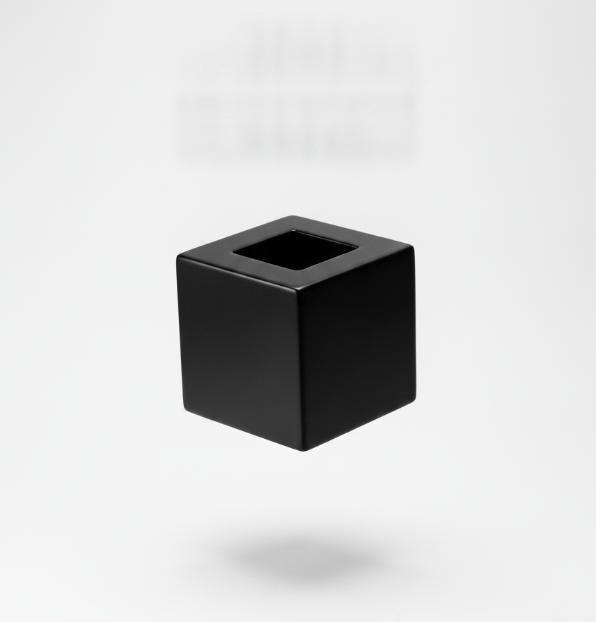 Black Minimalist Cube Vase