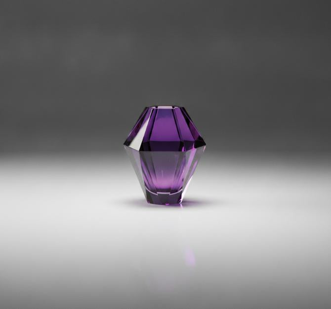 Purple Angular Faceted Vase