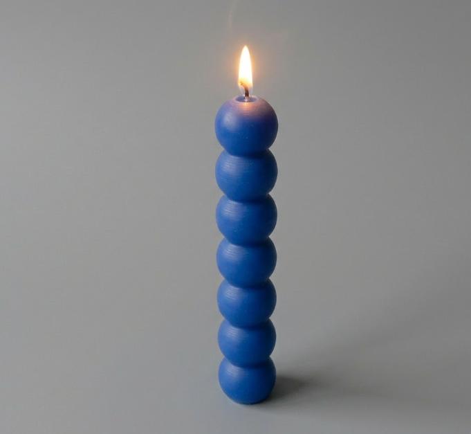 Blue Stacked Sphere Candle