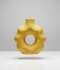 Yellow Abstract Donut Vase