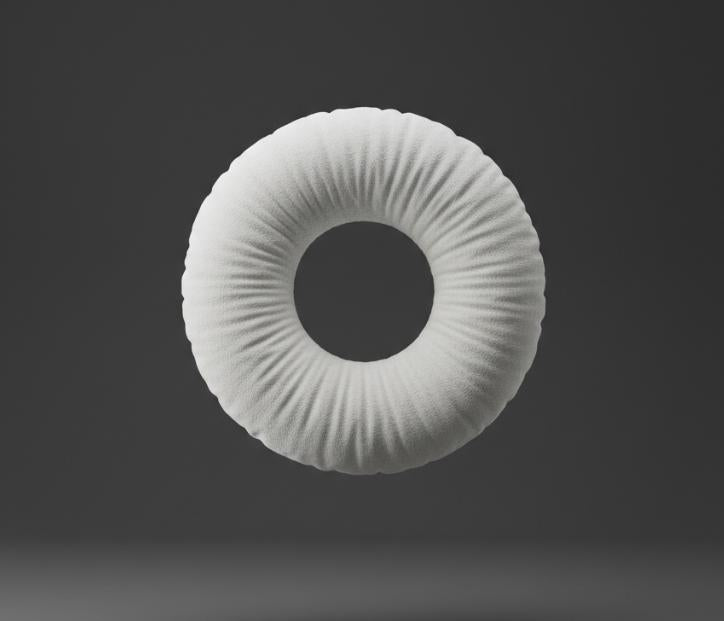 White Round Boucle Pillow