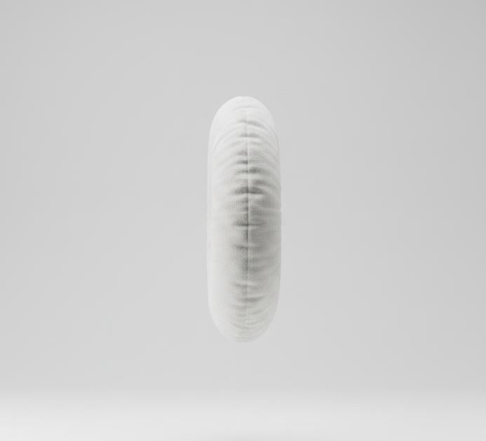 White Round Boucle Pillow