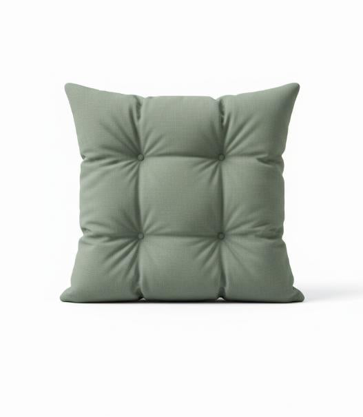 Green Tufted Square Pillow