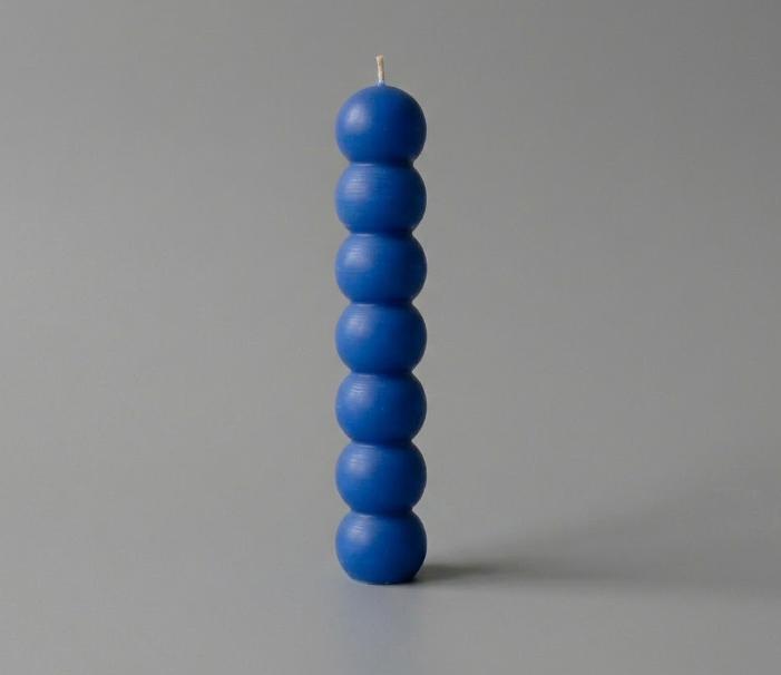 Blue Stacked Sphere Candle