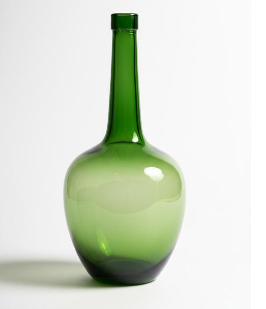 Green Bulbous Bottle Vase