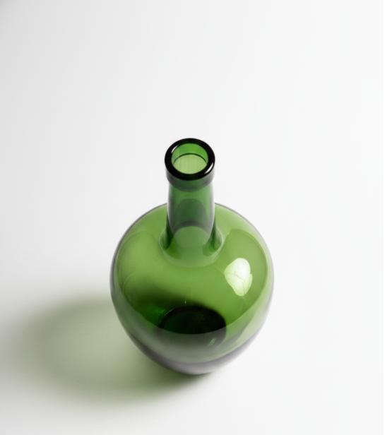 Green Bulbous Bottle Vase